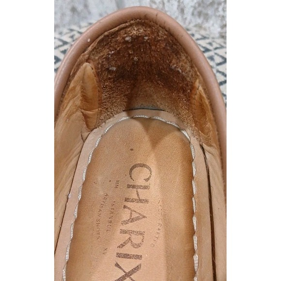 Charix Women's Camel Slip On Shoe EUR 39 US 8.5 Handcrafted Leather Flat - Picture 7 of 8